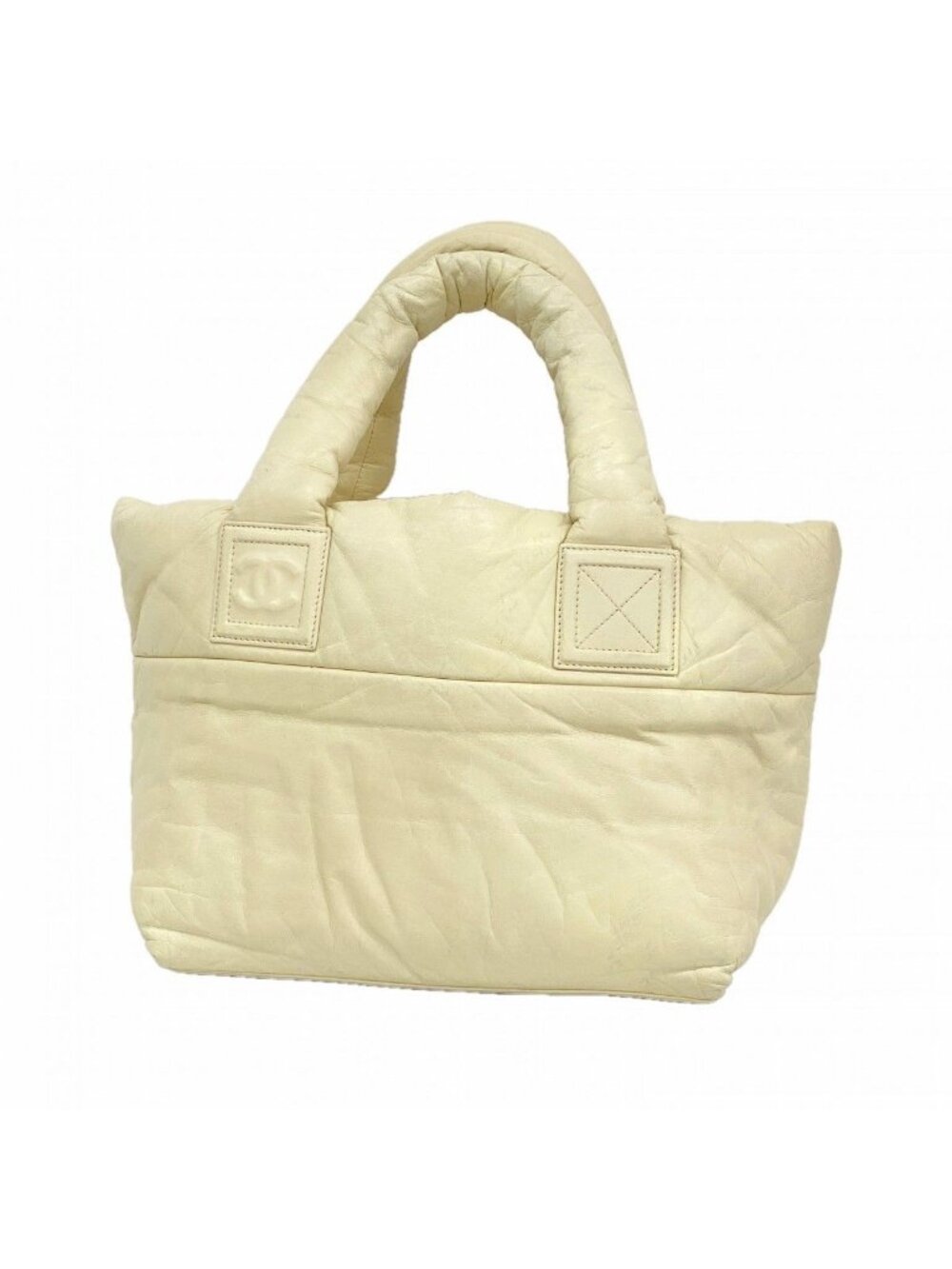 Chanel Tote Coco Cocoon Leather Ivory Silver